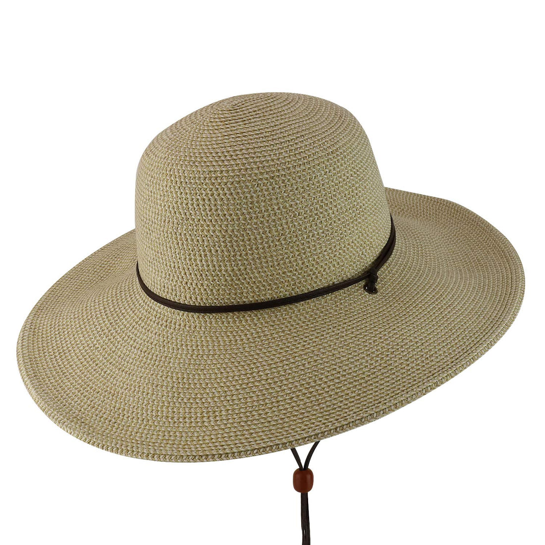 Trendy Apparel Shop UPF 50+ Paper Braid Tweed 4" Brim Sun Hat with Chin Cord