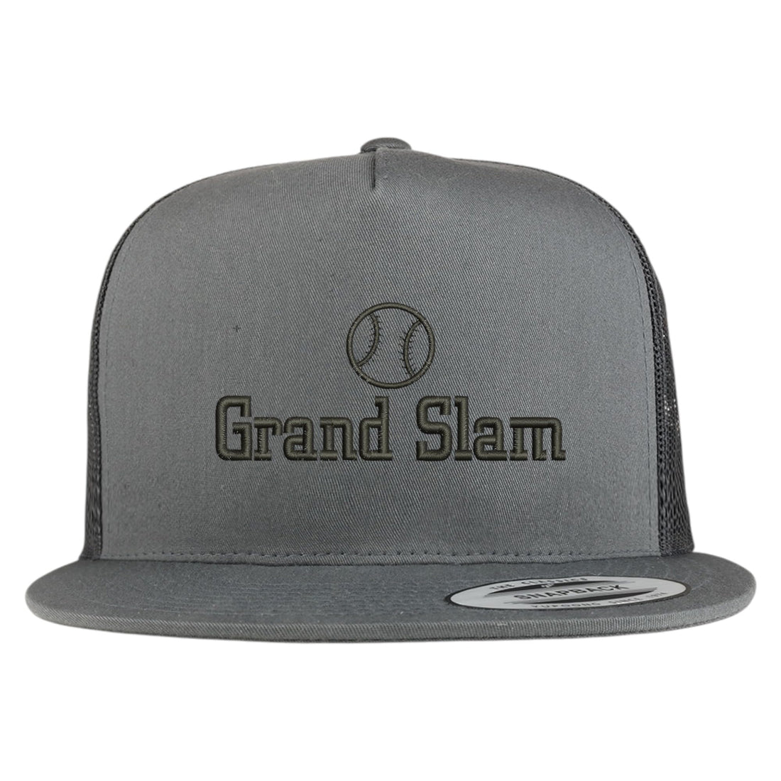 Trendy Apparel Shop Football Grand Slam Embroidered 5 Panel Flatbill Trucker Mesh Cap