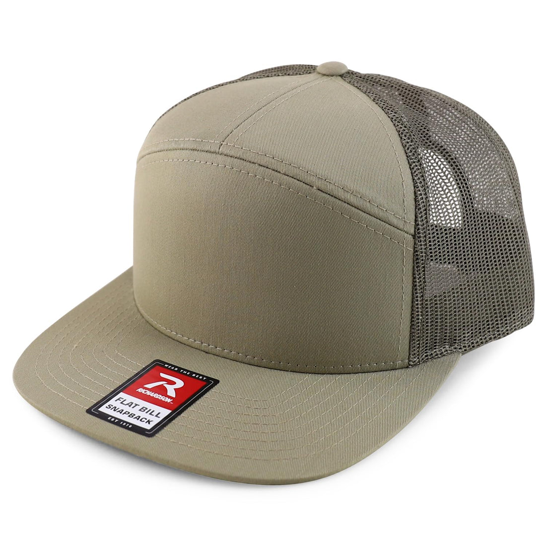 Trendy Apparel Shop Structured High Profile 7 Panel Flat Bill Mesh Back Snapback Cap