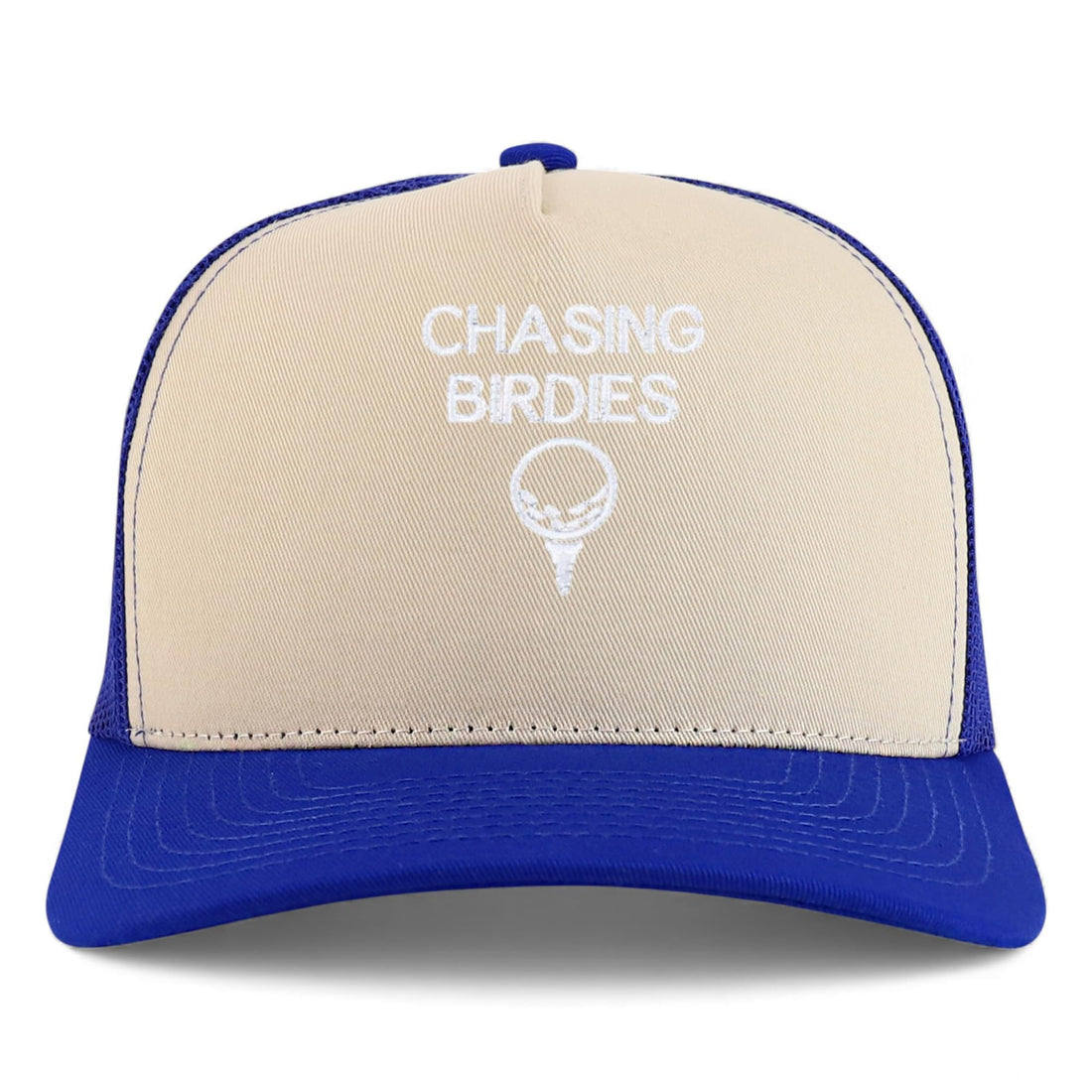 Trendy Apparel Shop Chasing Birdies Embroidered 5 Panel Snapback Trucker Cap