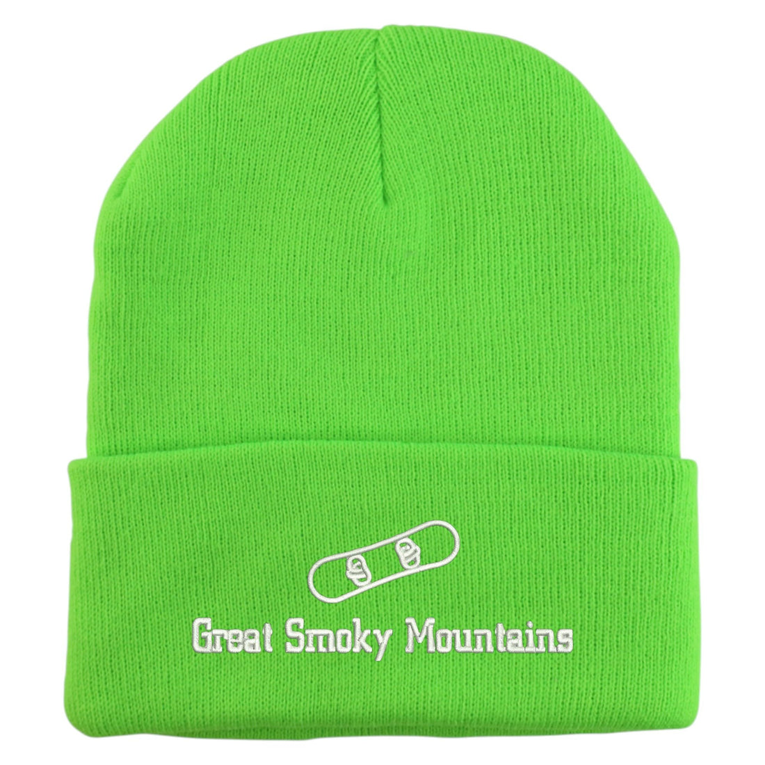 Trendy Apparel Shop Great Smoky Mountains Snowboard Logo Embroidered Long Cuff Beanie