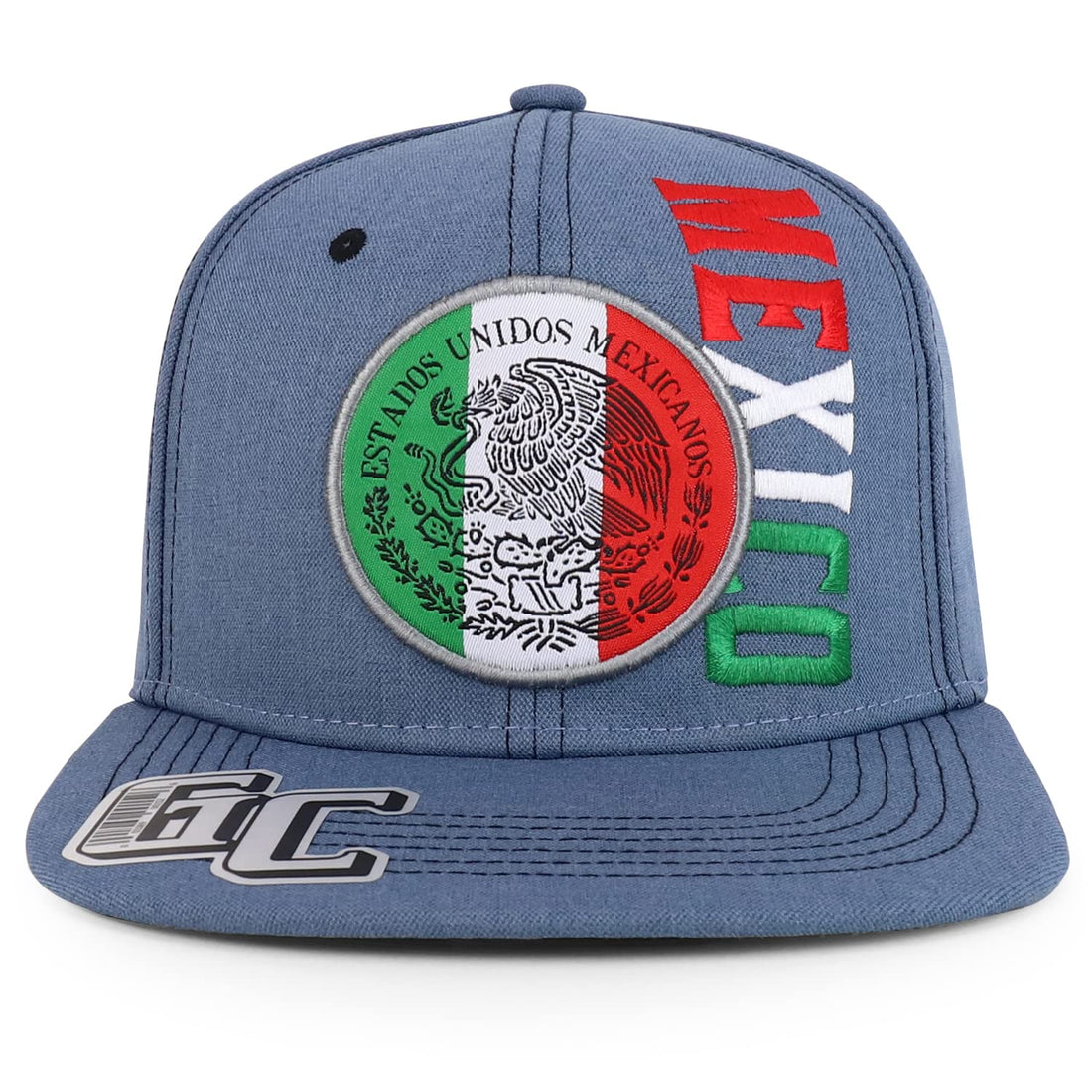 Trendy Apparel Shop Mexico Eagle Embroidered Flatbill Snapback Cap