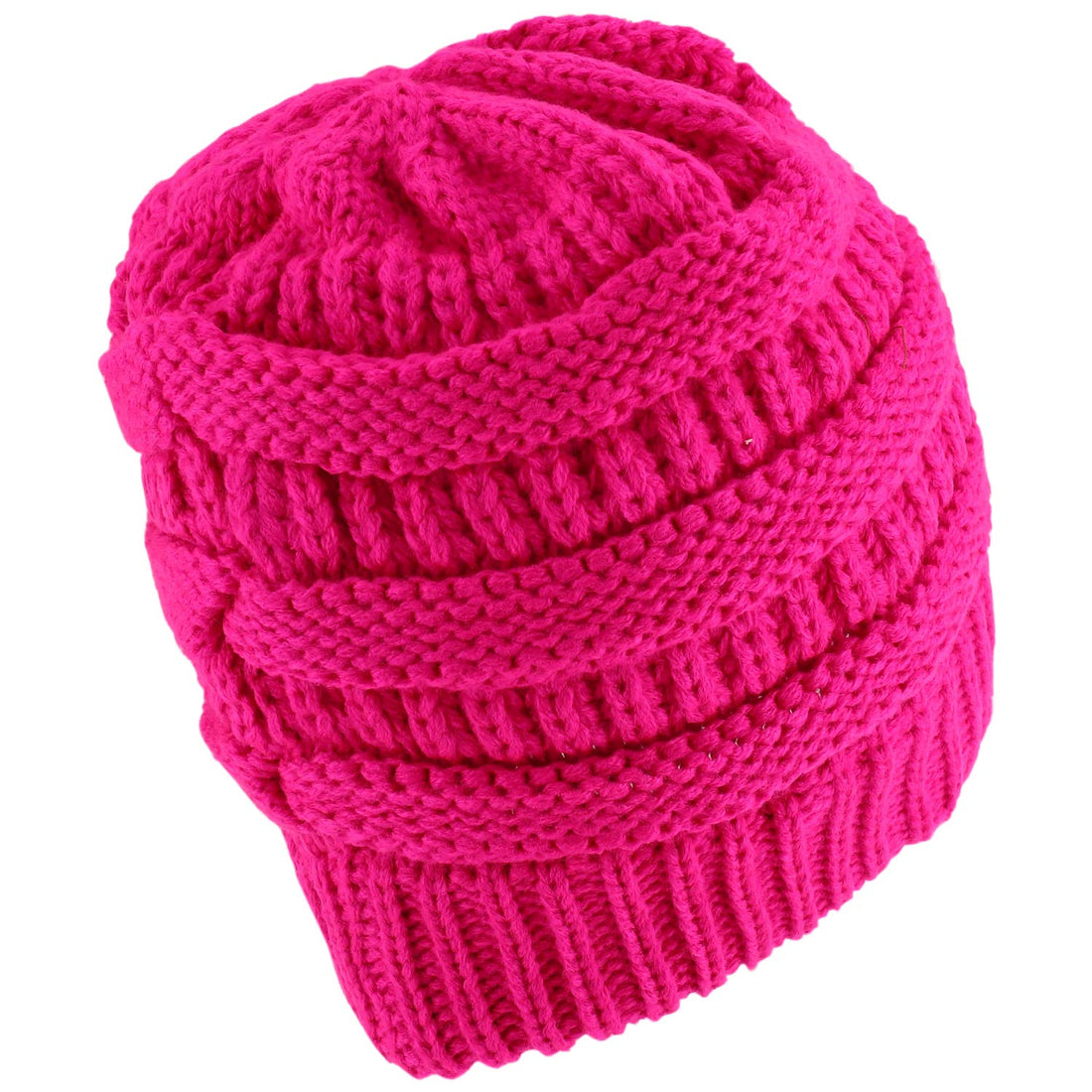 Trendy Apparel Shop Neon Color High Visibility Cable Knit Winter Beanie Hat