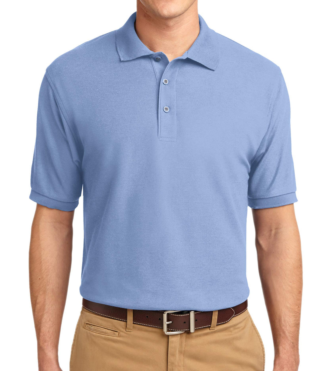 Trendy Apparel Shop Silky Classic Comfortable Fit Wrinkle Resistant Polyester Blend Men's Polo Big and Tall Shirt