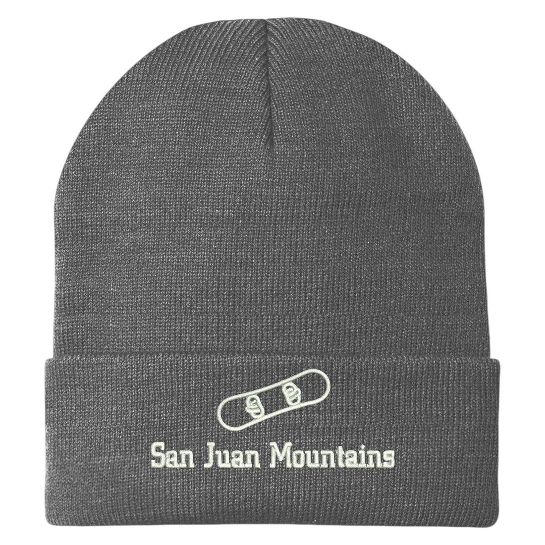 Trendy Apparel Shop San Juan Mountains Snowboard Logo Embroidered Long Cuff Beanie