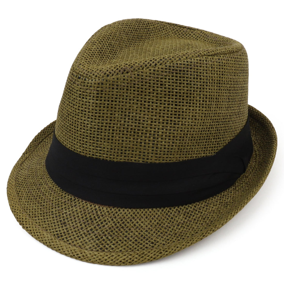 Trendy Apparel Shop Kid's Lightweight Straw Fedora Hat with Hat Band