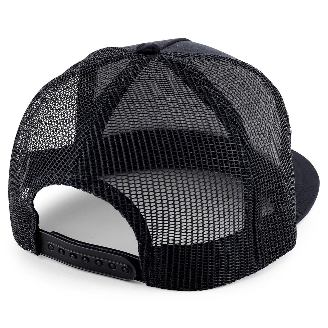 Trendy Apparel Shop Structured High Crown 5 Panel Round Flat Bill Trucker Cap