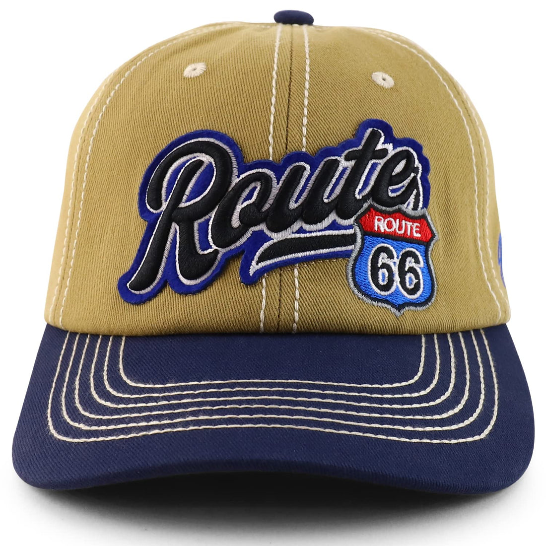Trendy Apparel Shop Route 66 3D Embroidered Baseball Cap