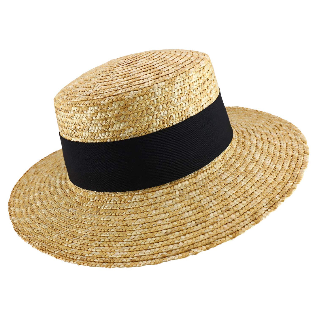 Trendy Apparel Shop Women's 3.25" Brim Wide Ribbon Band Straw Sun Hat