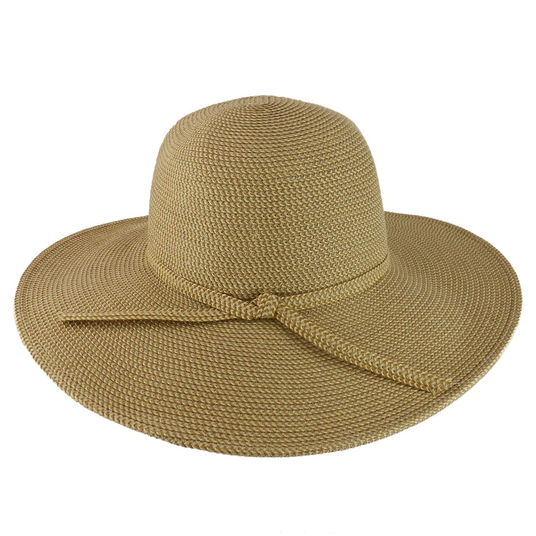 Trendy Apparel Shop UPF 50+ Paper Braid Tweed 4" Flat Brim Sun Shade Hat