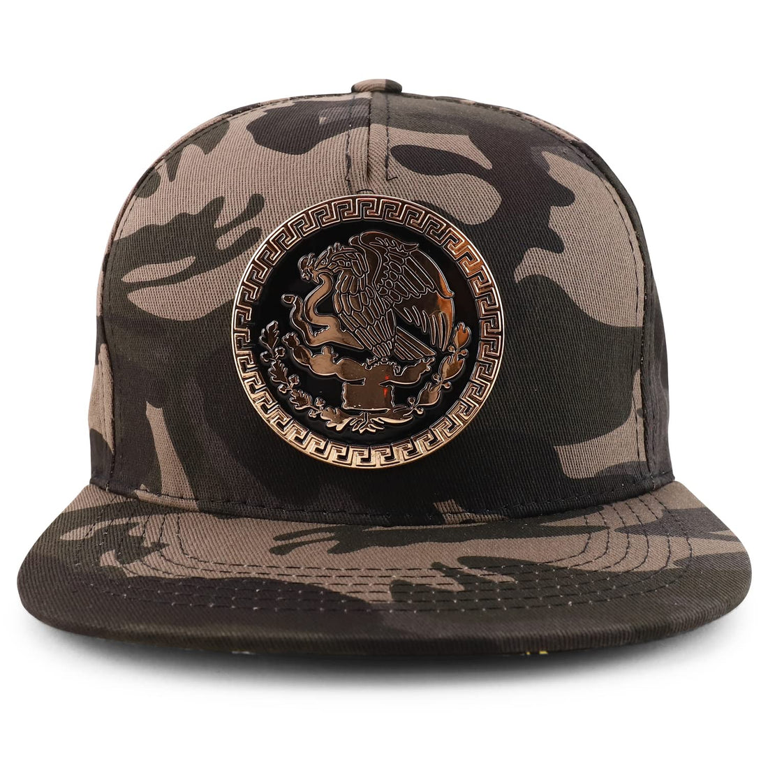 Trendy Apparel Shop Metal Mexico Eagle Decorated Flatbill Snapback Baseball Cap