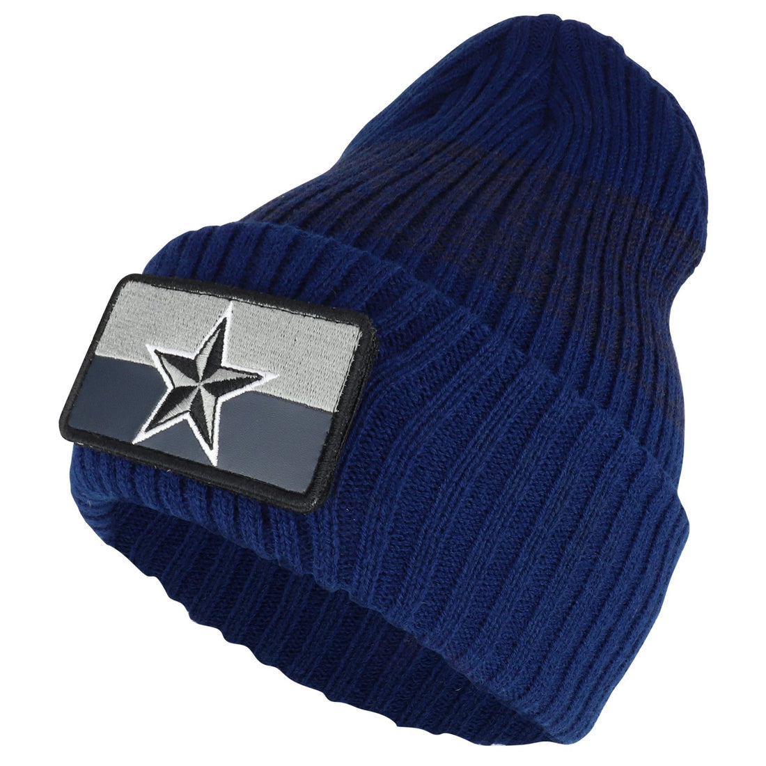 Trendy Apparel Shop Texas Lone Star Embroidered Hook and Loop Patch Long Beanie