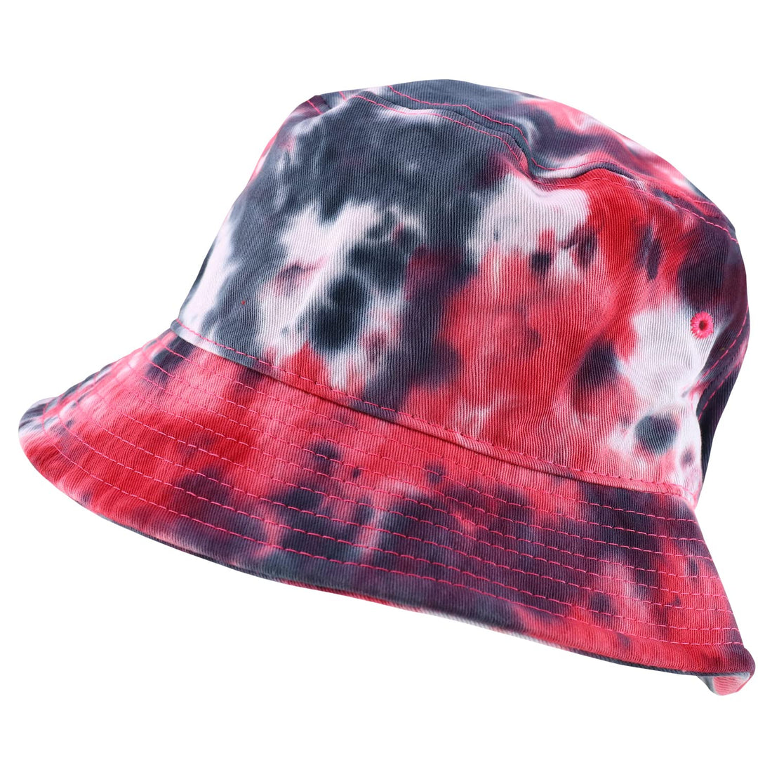 Trendy Apparel Shop Plain 100% Cotton Tie Dye Fabric Patterned Summer Bucket Hat