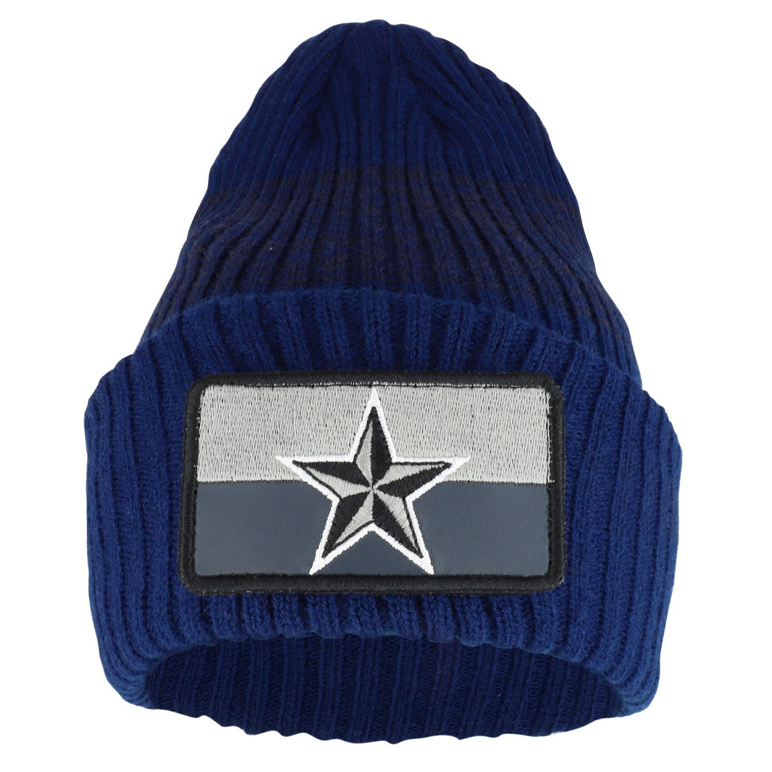 Trendy Apparel Shop Texas Lone Star Embroidered Hook and Loop Patch Long Beanie