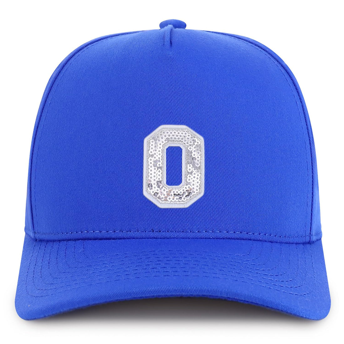 Trendy Apparel Shop Letter O Sequin Patch 5 Panel Cotton Baseball Cap