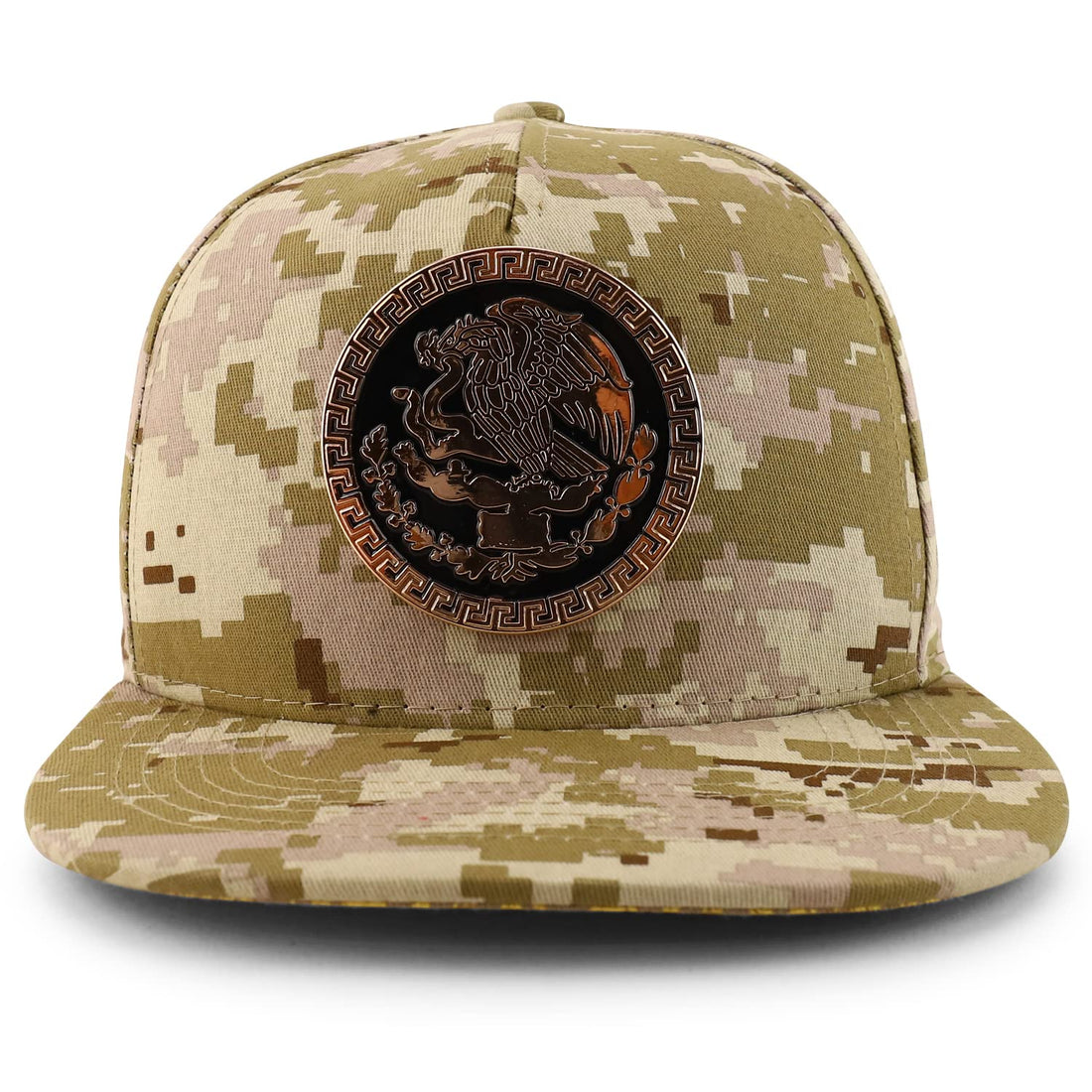 Trendy Apparel Shop Metal Mexico Eagle Decorated Flatbill Snapback Baseball Cap