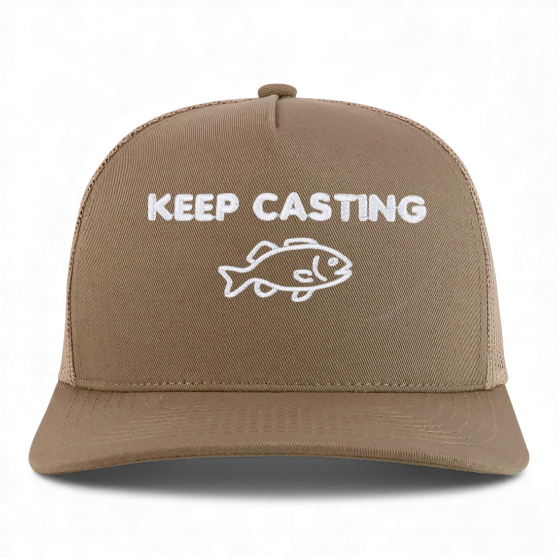 Trendy Apparel Shop Keep Casting Embroidered 5 Panel Snapback Trucker Cap