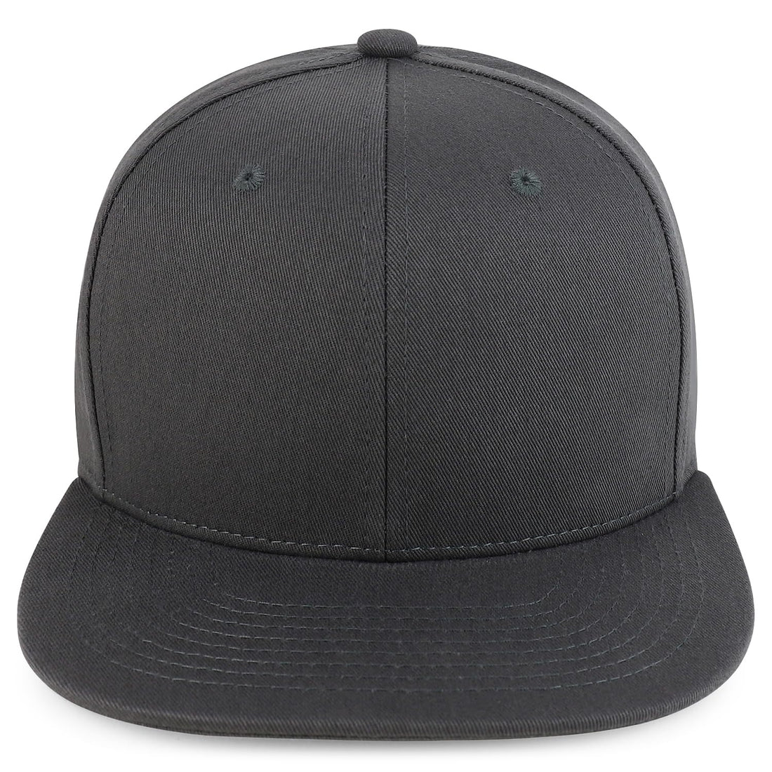 Trendy Apparel Shop 100% Cotton Plain Structured 6 Panels Flatbill Snapback Baseball Cap
