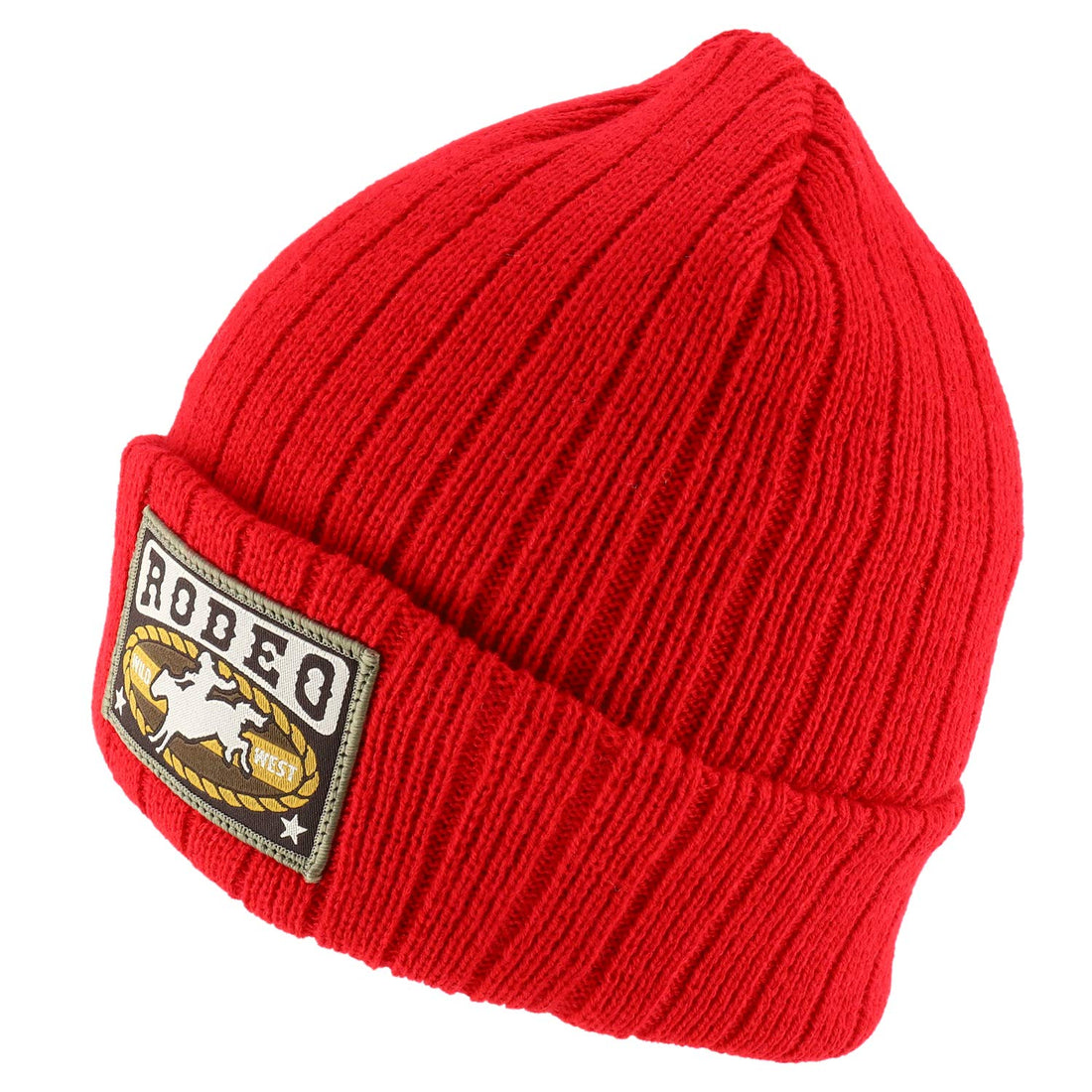 Trendy Apparel Shop Rodeo Patch Embroidered Outdoor Long Cuff Winter Beanie