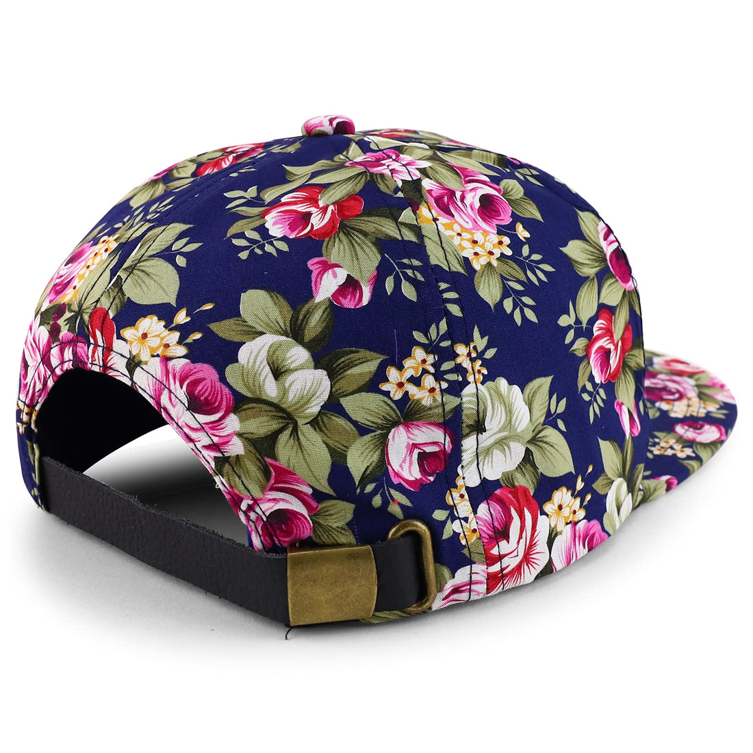 Trendy Apparel Shop Floral Print Structured Mid Profile Flatbill Snapback Cap