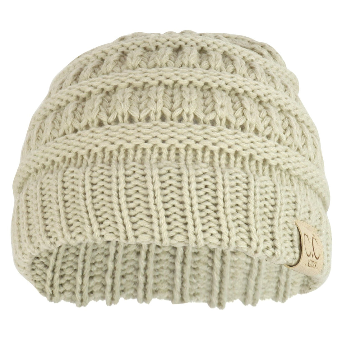 Trendy Apparel Shop Kid's Crochet Knit Winter Short Beanie Hat