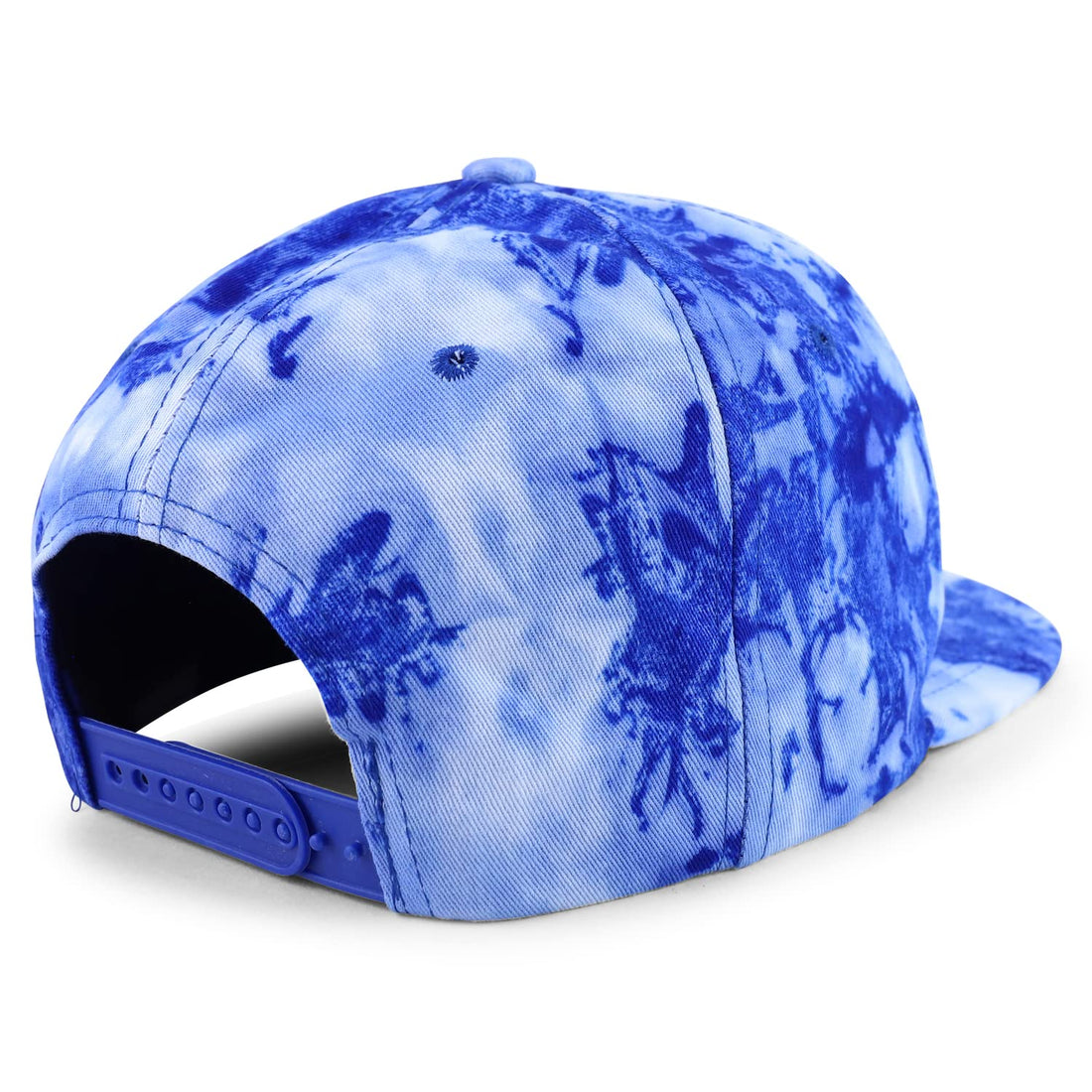 Trendy Apparel Shop Plain 100% Cotton Tie Dyed Pattern Flatbill Snapback Baseball Cap