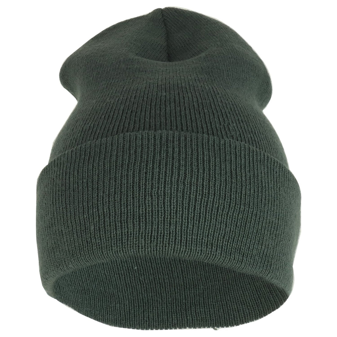 Trendy Apparel Shop Plain Long Cuff Winter Acrylic Beanie Cap