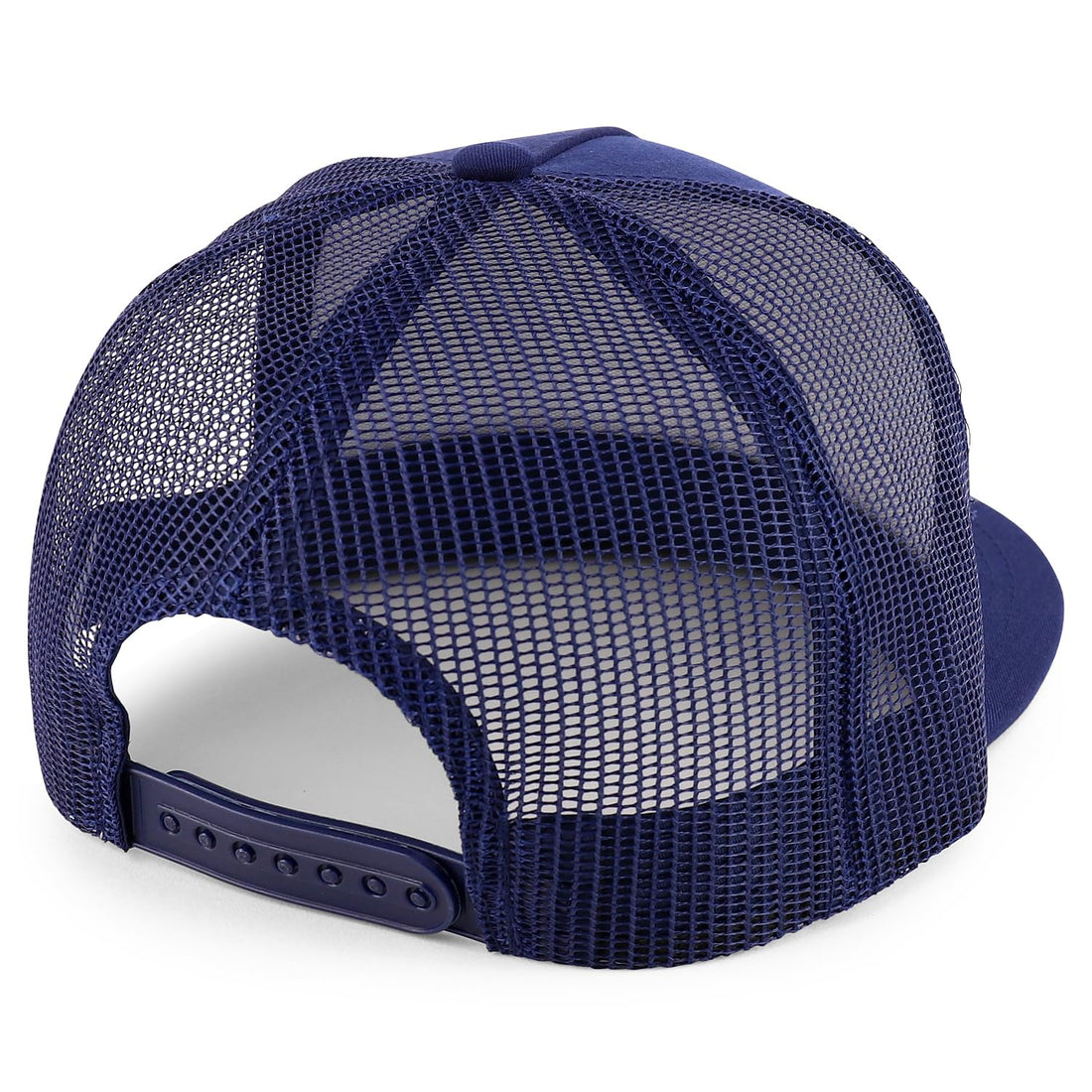 Trendy Apparel Shop Structured High Crown 5 Panel Round Flat Bill Trucker Cap