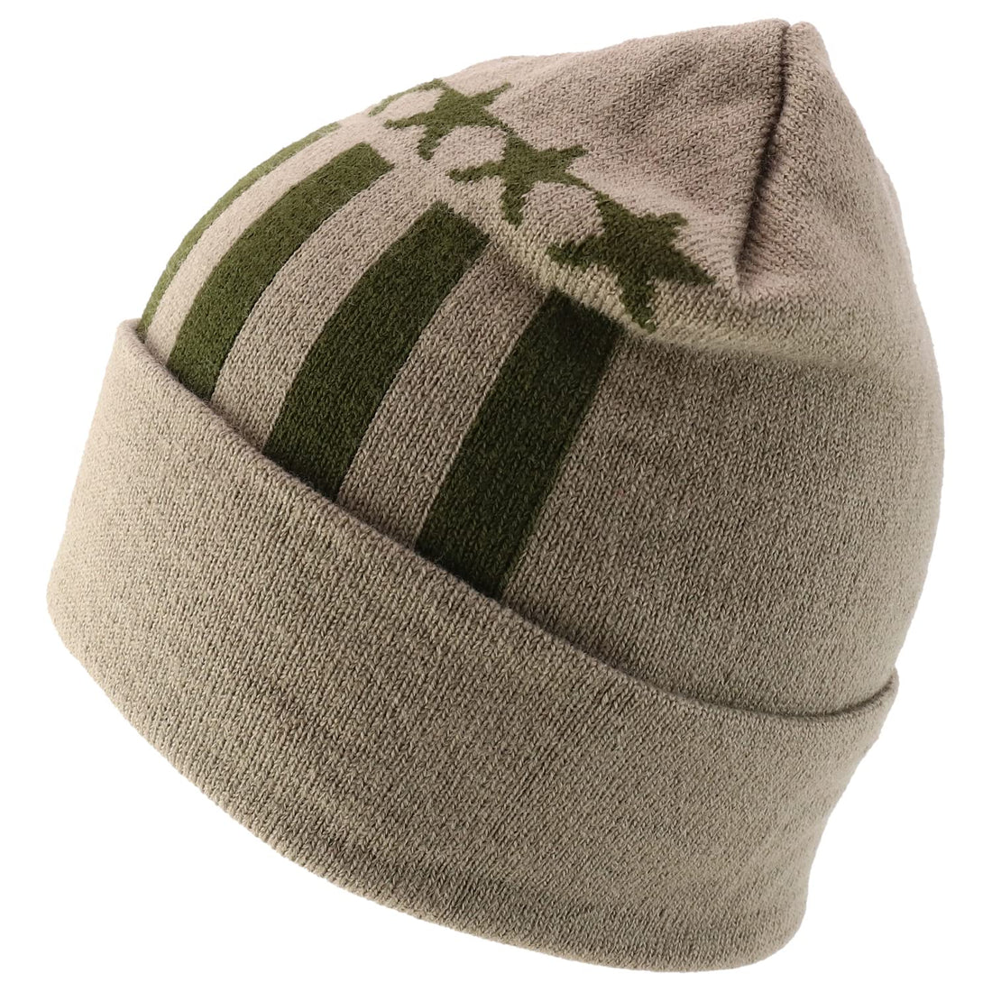 Trendy Apparel Shop Made in USA Patriotic Pattern Long Cuff Winter Beanie