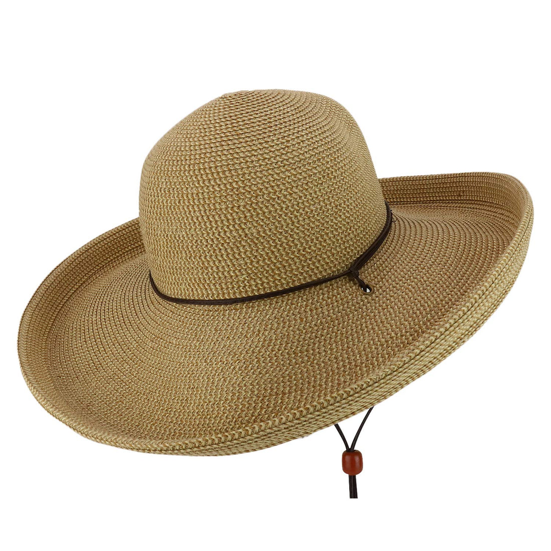 Trendy Apparel Shop UPF 50+ 4 Inch Kettle Brim Paper Braid Sun Hat with Cord
