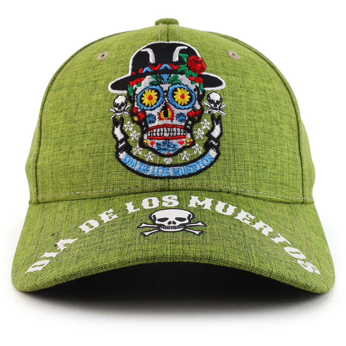 Trendy Apparel Shop Dia De Los Muerto Skull Embroidered Baseball Cap