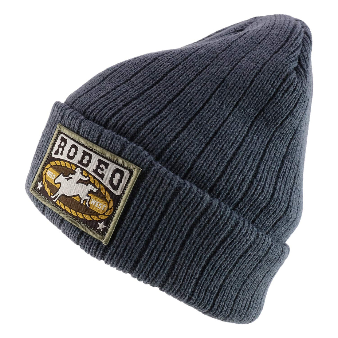 Trendy Apparel Shop Rodeo Patch Embroidered Outdoor Long Cuff Winter Beanie