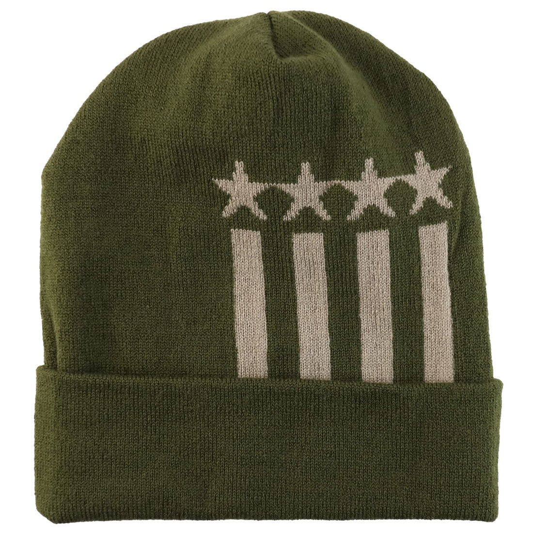 Trendy Apparel Shop Made in USA Patriotic Pattern Long Cuff Winter Beanie