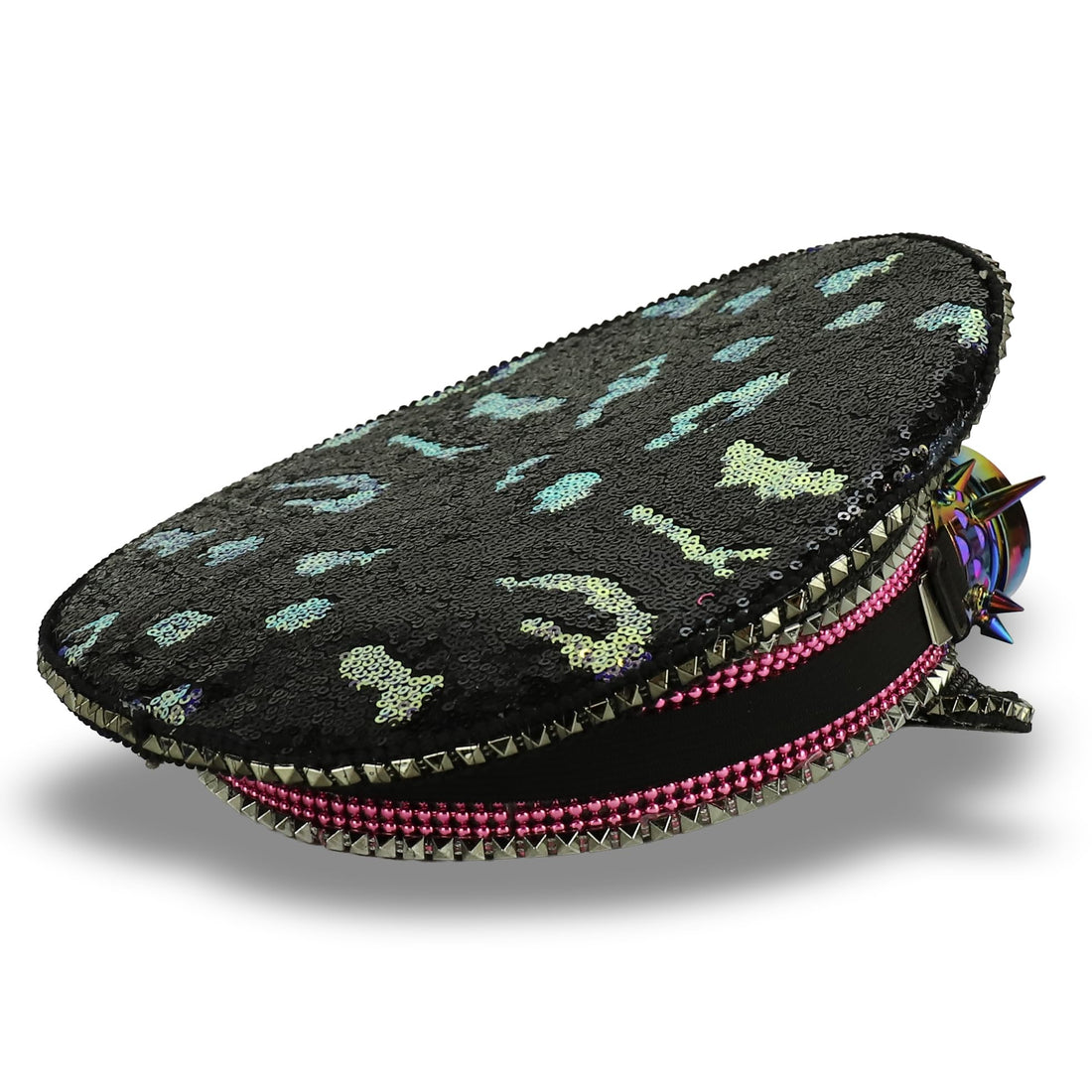 Trendy Apparel Shop Festival Party Sparkly Sequin Rhinestone Captain Hat