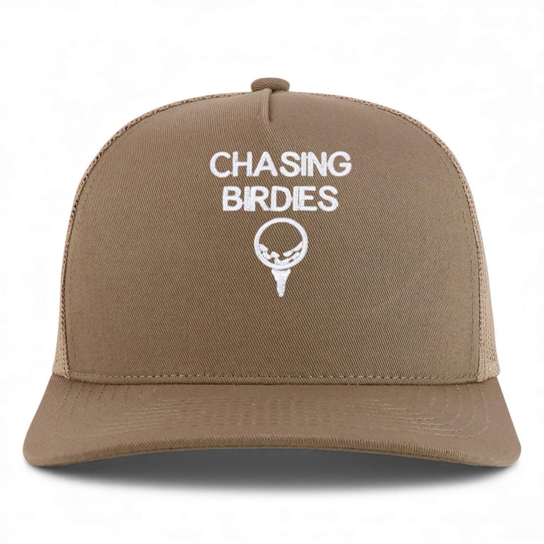 Trendy Apparel Shop Chasing Birdies Embroidered 5 Panel Snapback Trucker Cap