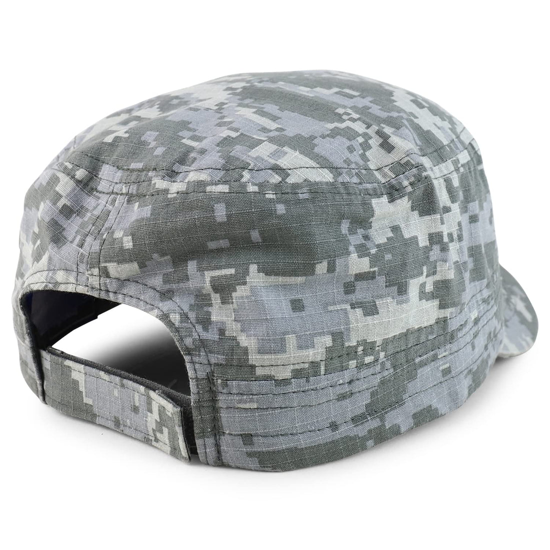 Trendy Apparel Shop XXL Big Head Oversize Flat Top Army Cap with Map Pocket