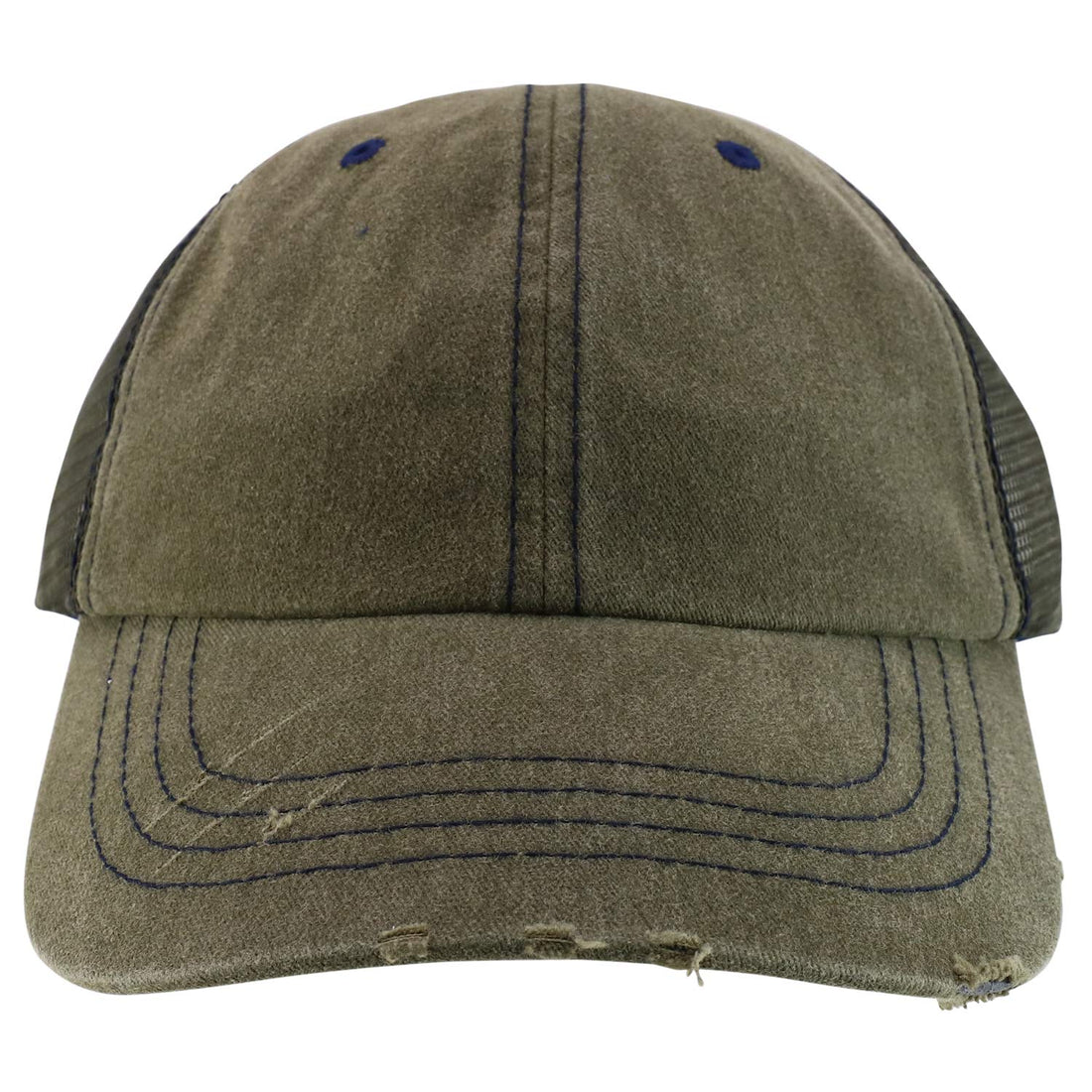 Trendy Apparel Shop Oversized XXL Pigment Dyed Distressed Trucker Baseball Cap