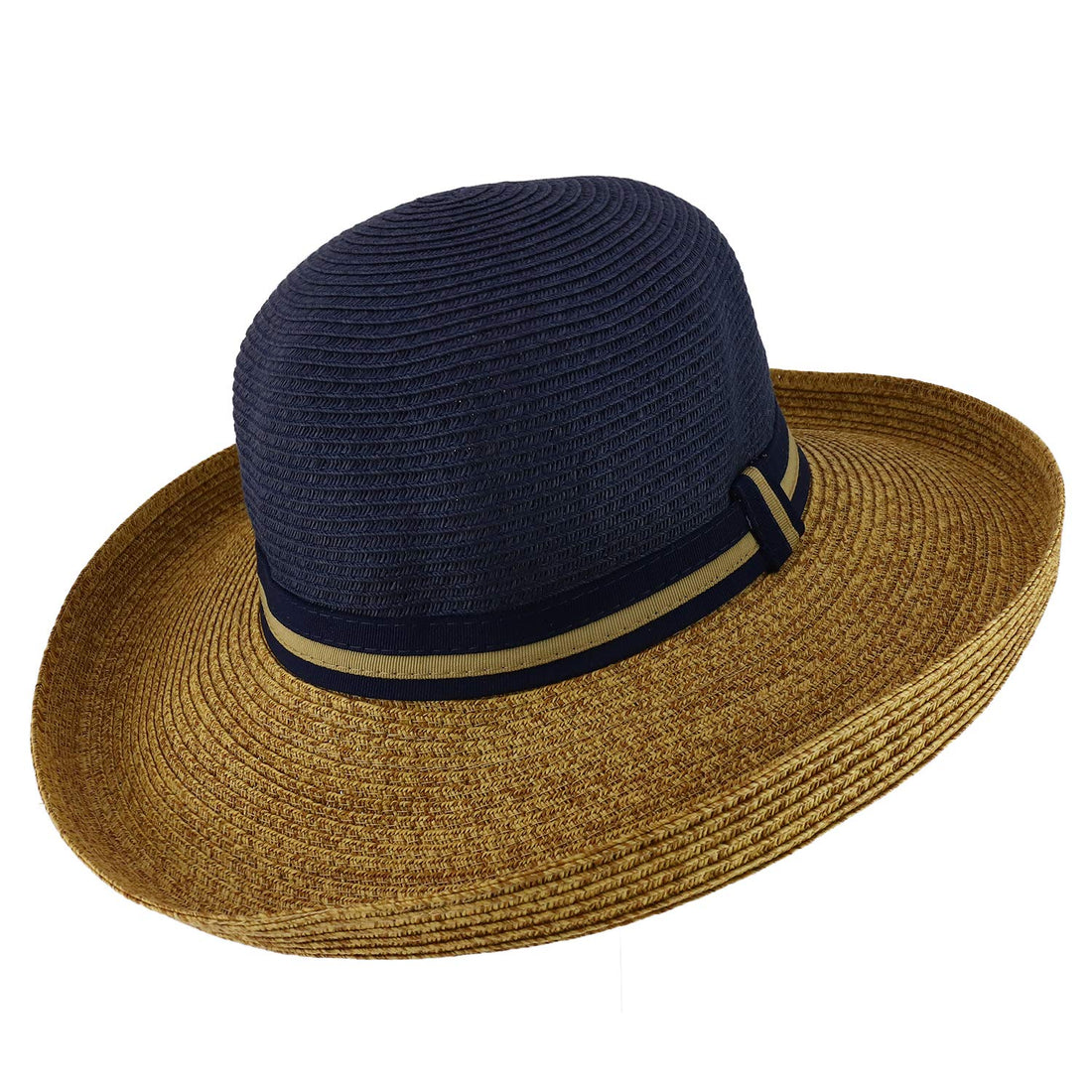 Trendy Apparel Shop UPF 50+ Women's Kettle Tweed Brim Paper Braid Sun Hat