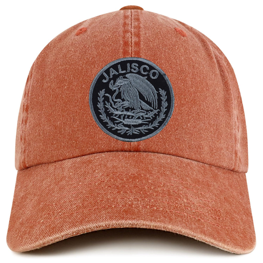 Trendy Apparel Shop Jalisco Mexico Charcoal Embroidered Patch Pigment Dyed Washed Baseball Cap