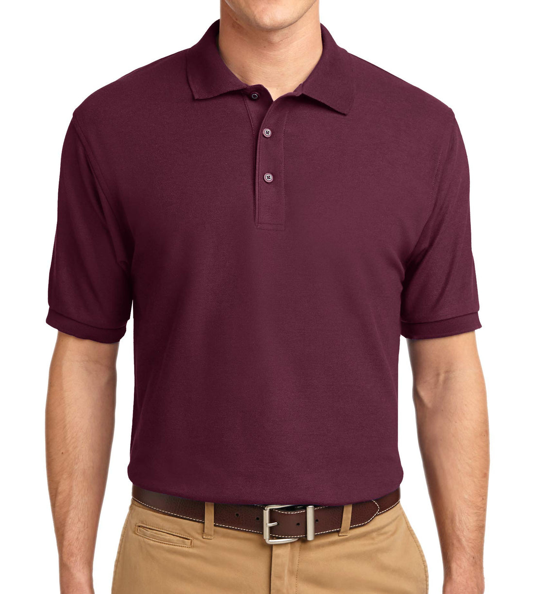 Trendy Apparel Shop Silky Classic Comfortable Fit Wrinkle Resistant Polyester Blend Men's Polo Big and Tall Shirt