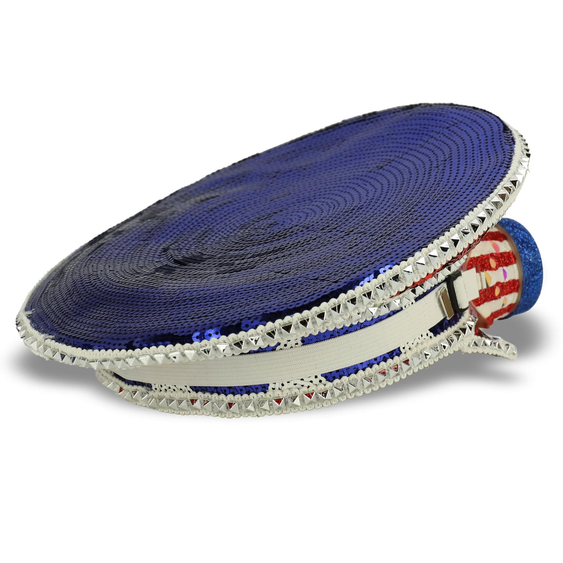Trendy Apparel Shop Festival Party Sparkly Sequin Rhinestone Captain Hat