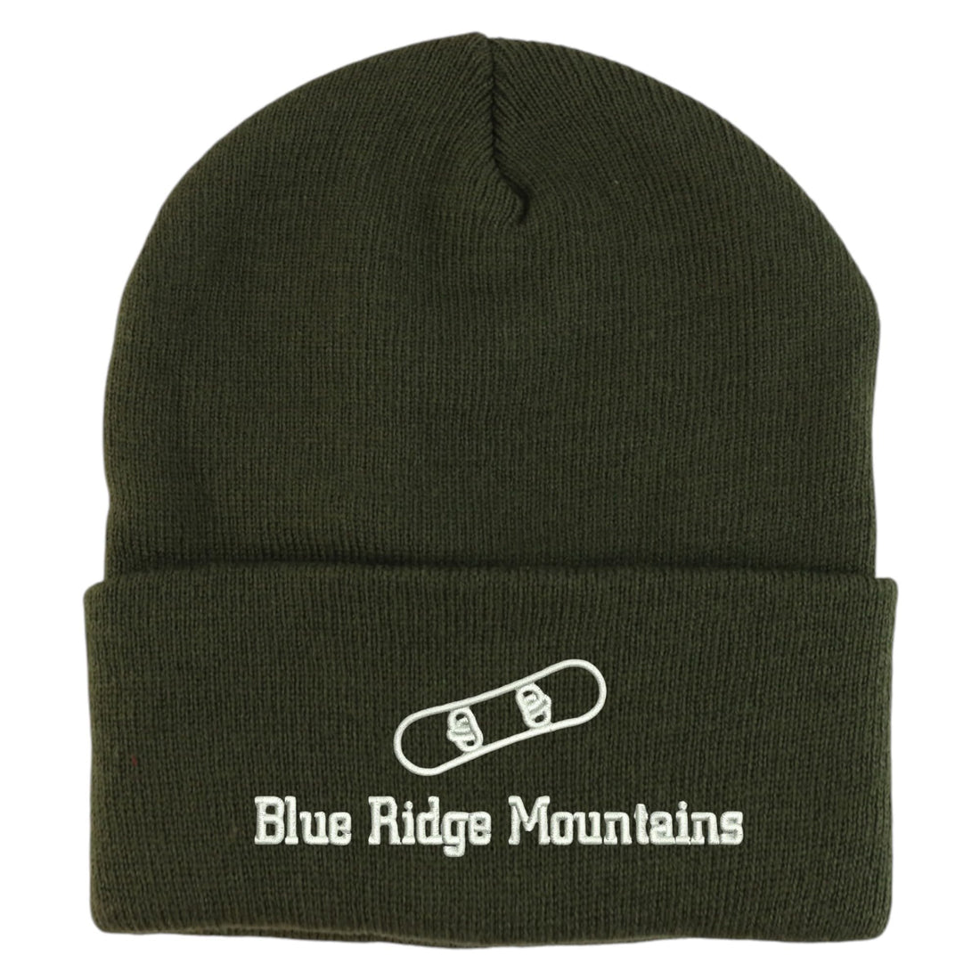 Trendy Apparel Shop Blue Ridge Mountains Snowboard Logo Embroidered Long Cuff Beanie