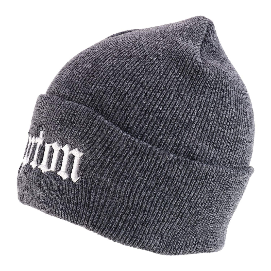Trendy Apparel Shop Compton Old English Font Embroidered Long Cuff Beanie