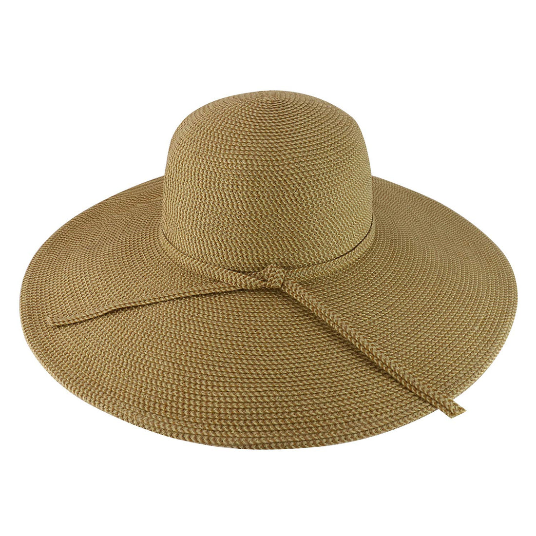 Trendy Apparel Shop UPF 50+ Paper Braid Tweed 5" Flat Brim Sun Shade Hat
