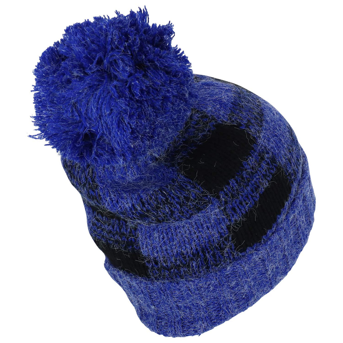 Trendy Apparel Shop Buffalo Checkered Pom Cuff Winter Mohair Knit Beanie