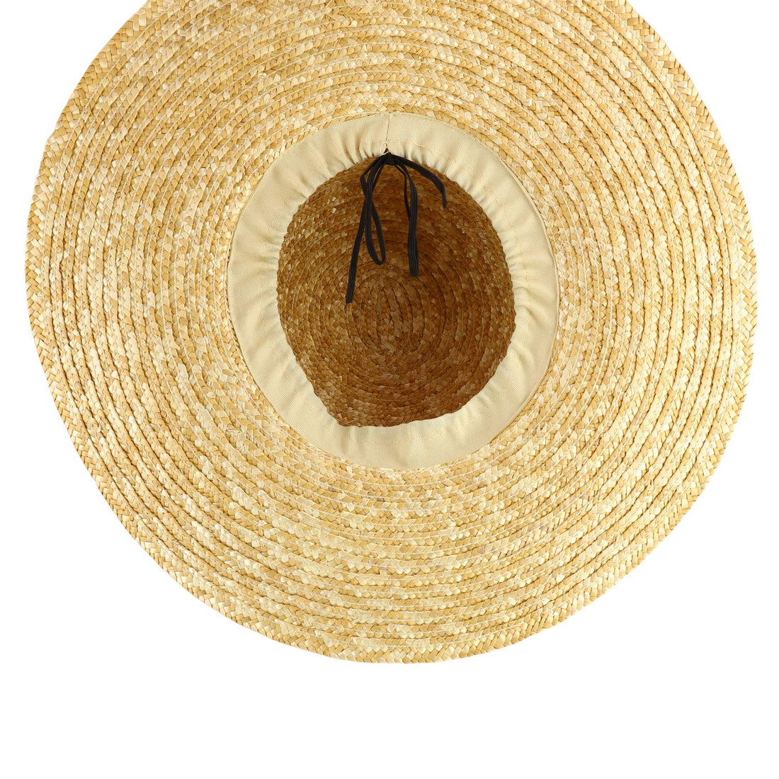 Trendy Apparel Shop Women's 4" Brim Ribbon Band Boater Wide Brim Straw Sun Hat