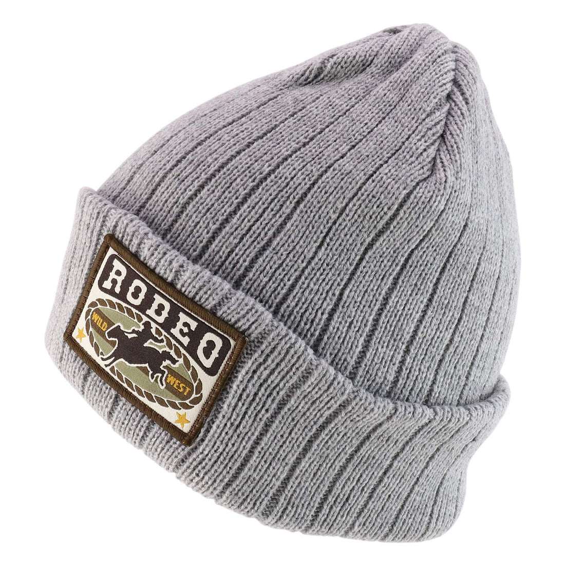 Trendy Apparel Shop Rodeo Patch Embroidered Outdoor Long Cuff Winter Beanie