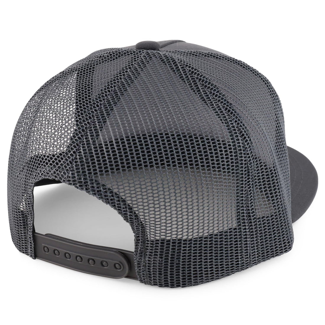 Trendy Apparel Shop Structured High Crown 5 Panel Round Flat Bill Trucker Cap