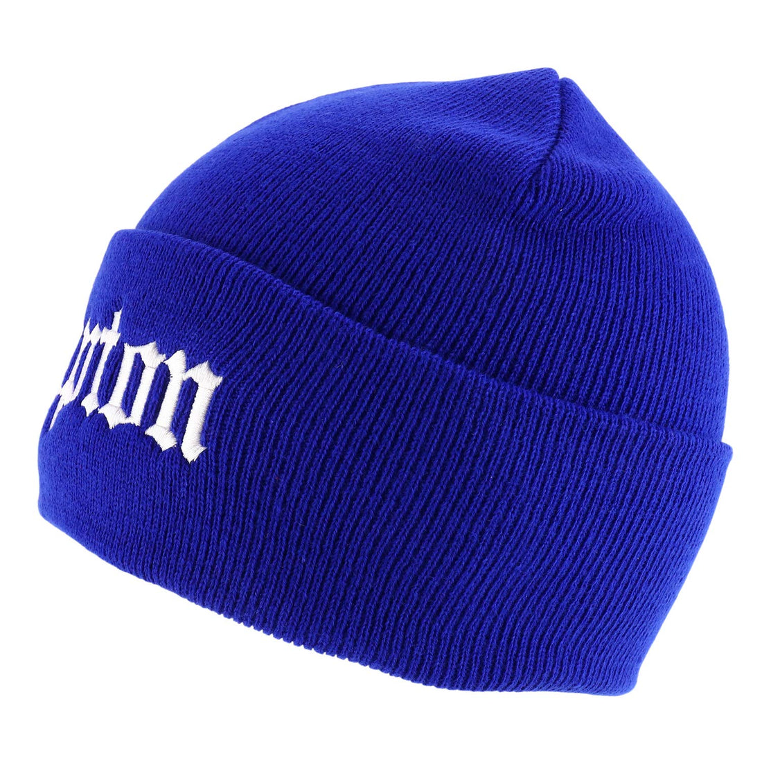 Trendy Apparel Shop Compton Old English Font Embroidered Long Cuff Beanie