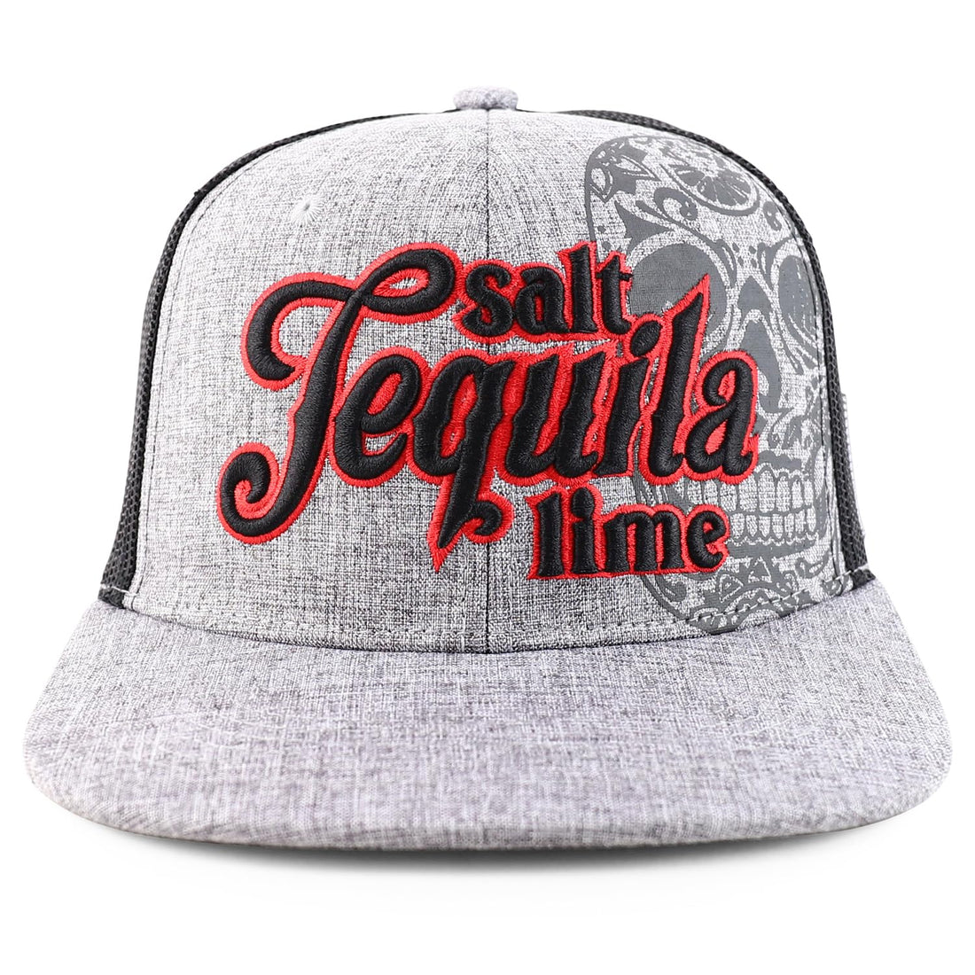 Trendy Apparel Shop Tequila Salt Lime 3D Embroidered Flatbill Mesch Back Cap